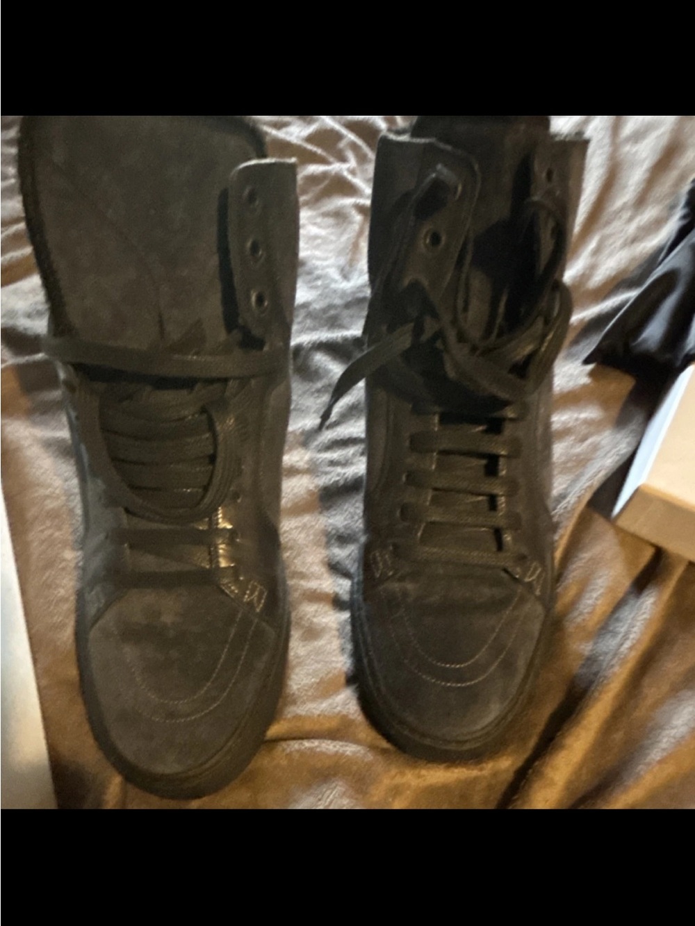 Yves Saint Laurent Blue High-Top Suede and Pony hair “ Malibu “ Sneakers